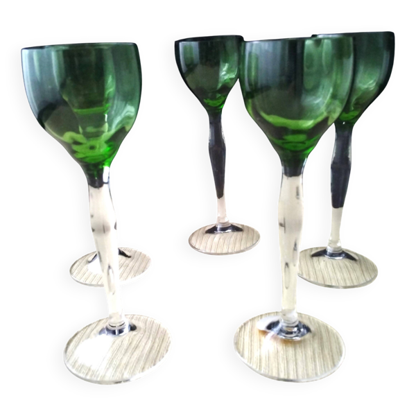 5 Verres à liqueur en verre soufflé