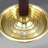 Lampe Bouillotte Bronze Style Empire Abat-jour & Pied laqué Bordeaux