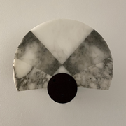 Rainbow wall lamp in alabaster and marble in the taste of Angelo Mangiarotti.