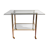 Smoked glass and gilded brass trolley