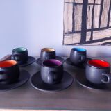 Set of 6 50'S ceramic cups
