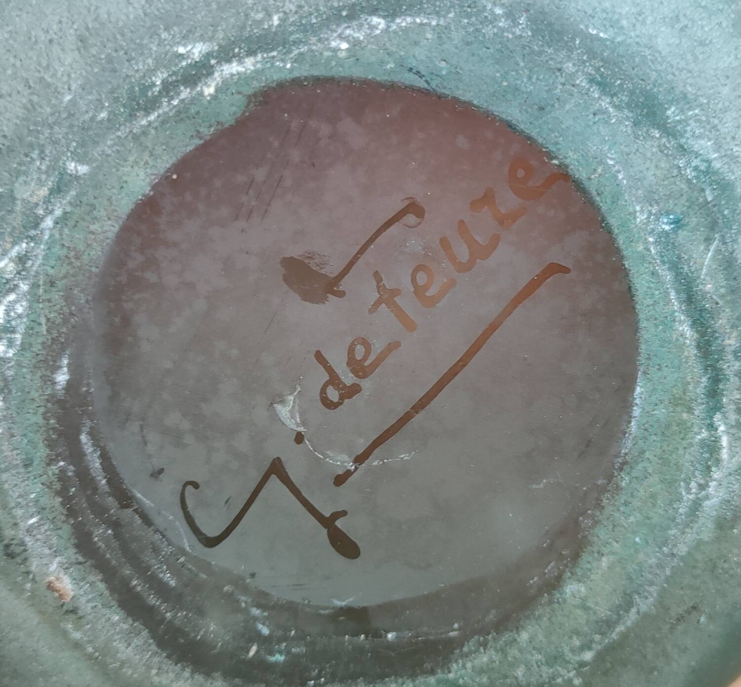 Old two-tone glass paste pitcher Georges de Feure