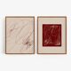 Abstract burgundy set of two, 50x70cm