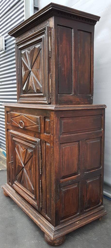 Louis XIII style two-piece recessed high wardrobe