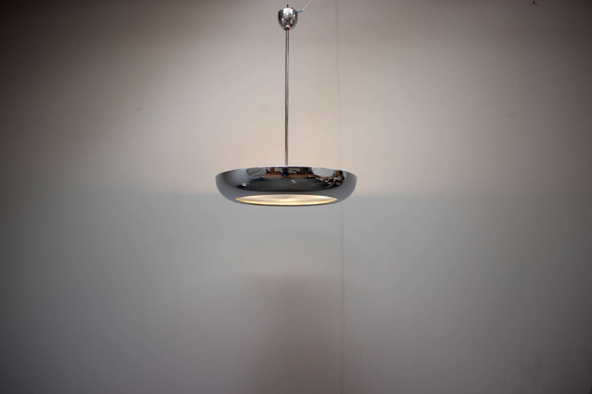 Bauhaus UFO pendant lamp by Josef Hurka for Napako, 1930s