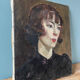 Old painting, portrait of a woman 1930s