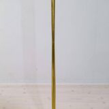 Modern mid-century brass floor lamp ASEA with round cotton shade, Sweden, 1960s