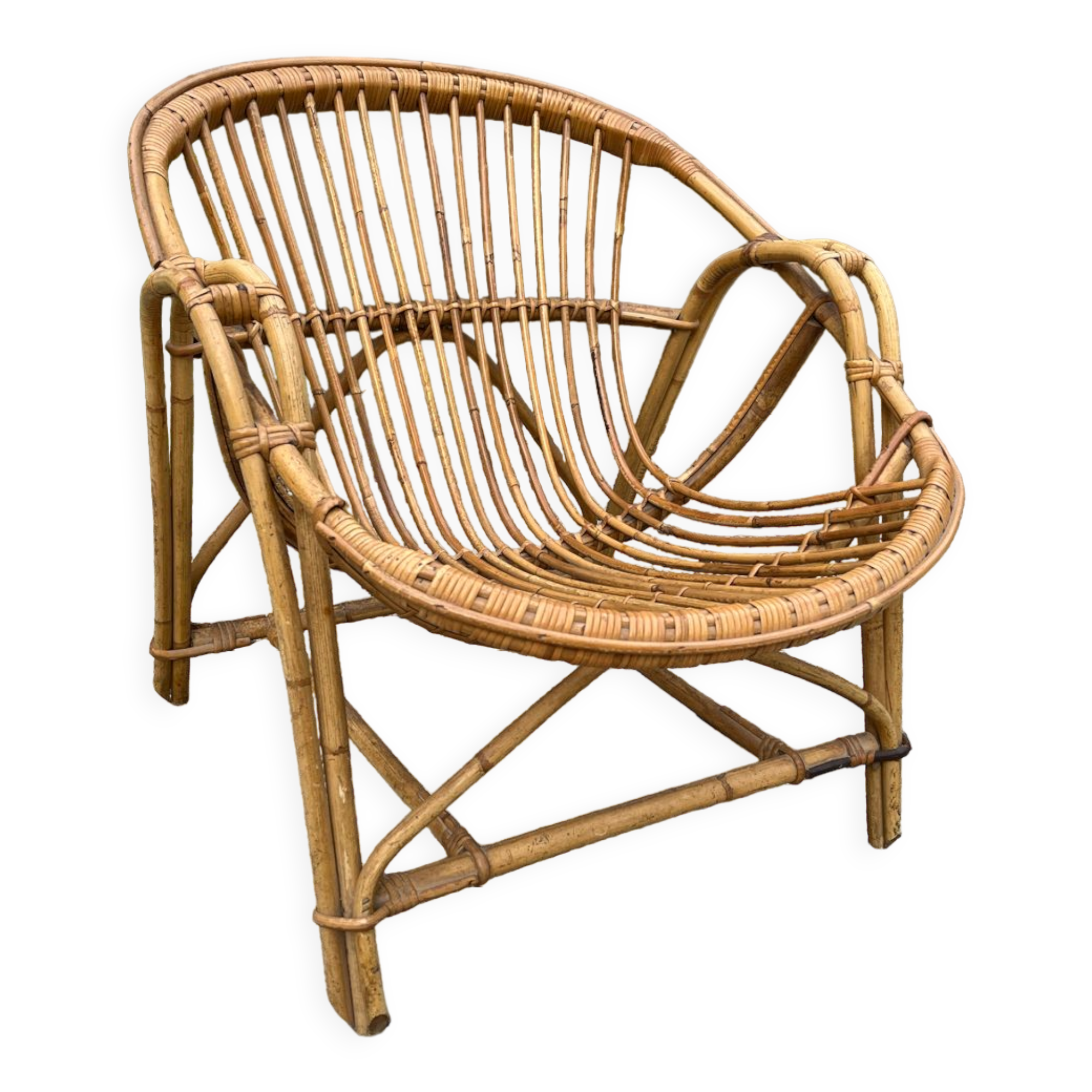 Vintage rattan armchair