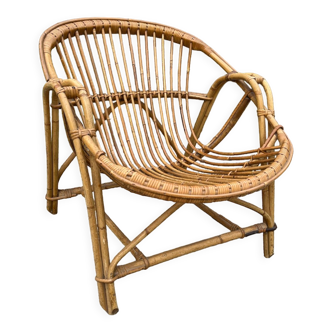 Vintage rattan armchair