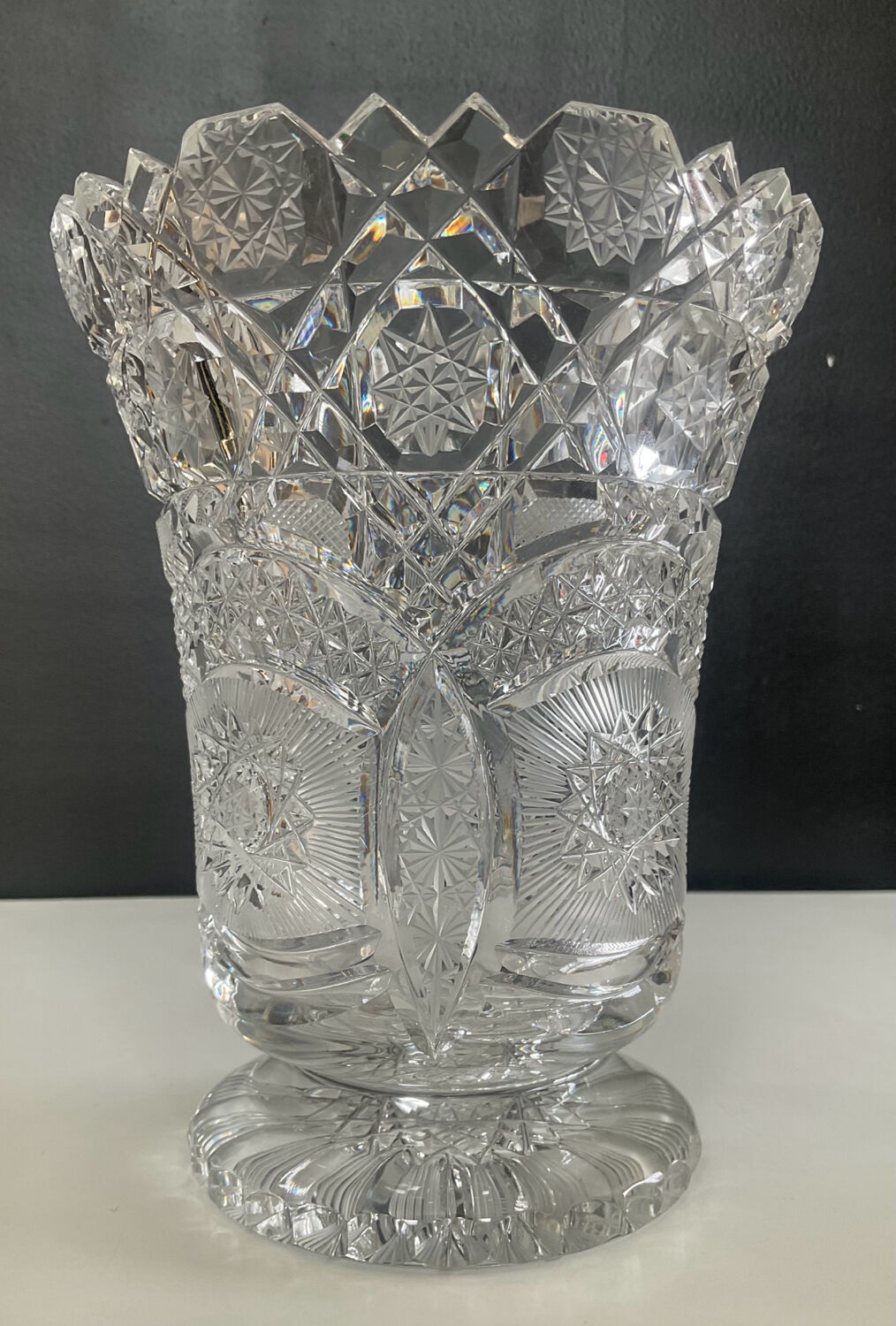 Vintage Bohemian crystal vase