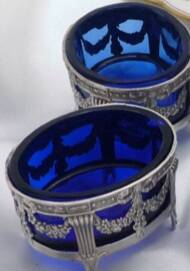 Paire de salerons en argent massif - Orfèvre Léon Lapar 1880