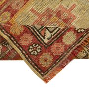 Handwoven vintage anatolian red runner carpet 89 cm x 384 cm