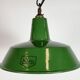 Industrial Green Enamel Factory Pendant Lamp from Revo, 1950s