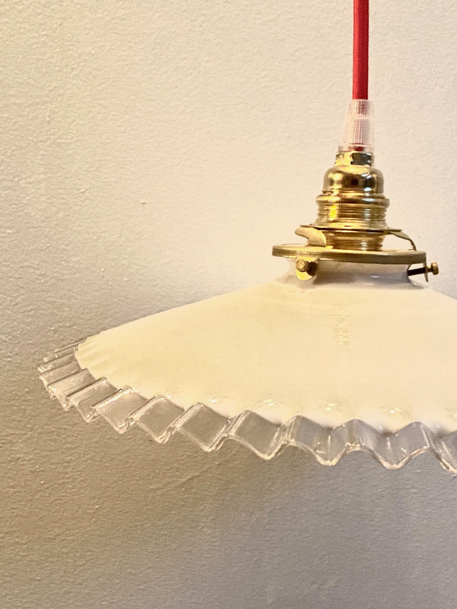 Opaline pendant lamp - vintage - retro - upcycling - unique piece - lamps