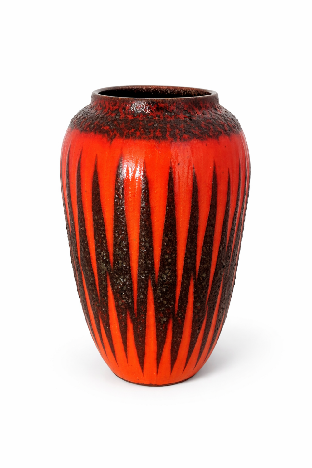 Vintage Scheurich Fat Lava vase | West Germany | Orange Black Zi
