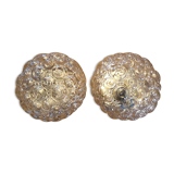 Pair of Helena Tynell snail ceiling lights