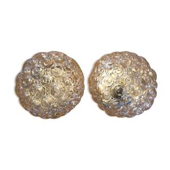 Pair of Helena Tynell snail ceiling lights