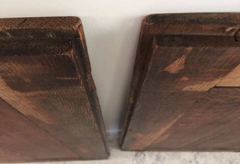 Pair of vintage oak sliding doors