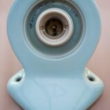 Large mid-century modern pale blue bathroom sconce from Ifö, Sweden