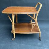 Rattan bar rolling table