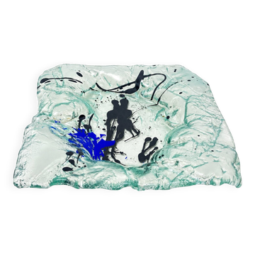 Large fused glass centrepiece – abstract sculptural piece