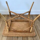 Rattan and bamboo coffee table 60s