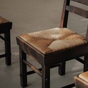 Modernist chairs in oak and woven straw, France, circa 1948