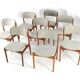 Set of 8 Erik Buch chairs for O.D. Møbler model 49 'Bur' - Danish design