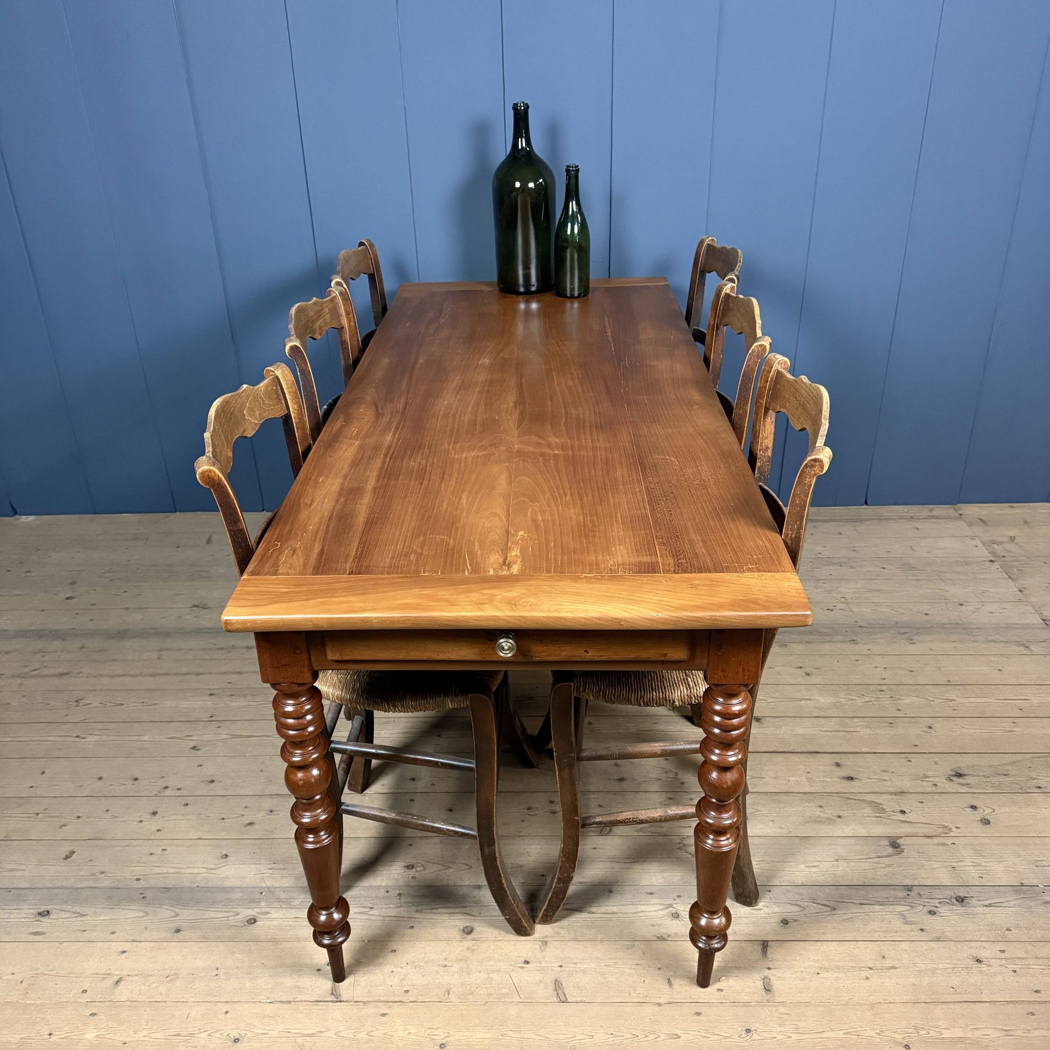 Antique cherry wood dining table, France
