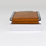Carl Aubock rolling shutter storage box from the 1930s, cigarette dispenser, walnut, Vienna