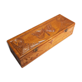 Boîte à bijoux en bois sculpté hollandaise du début du XXe siècle