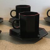 Coffee cups and saucers Octime noir