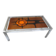 Metal and ceramic earthenware coffee table