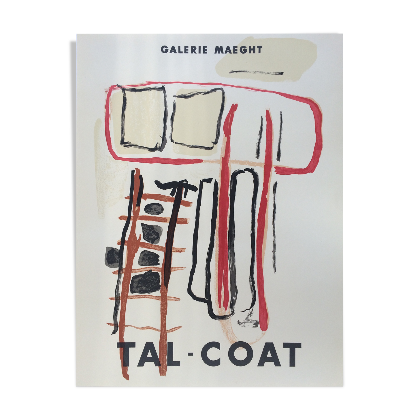 Pierre tal-coat, galerie maeght, 1956. original exhibition poster edited in lithography