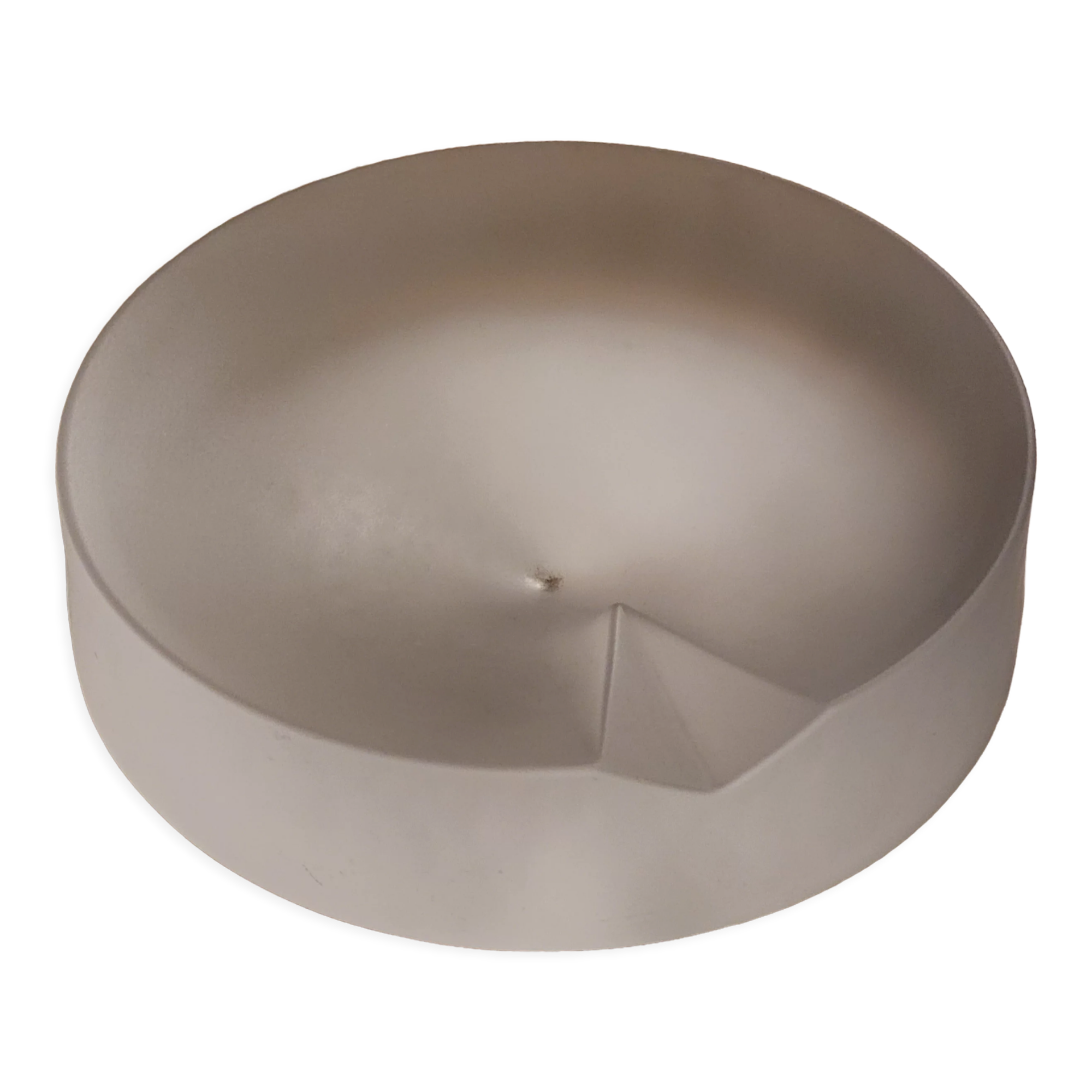 Empty ashtray pocket modernist design in satin molded pressed glass