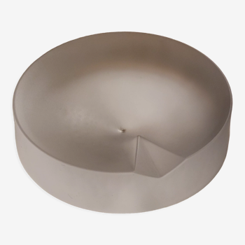 Empty ashtray pocket modernist design in satin molded pressed glass