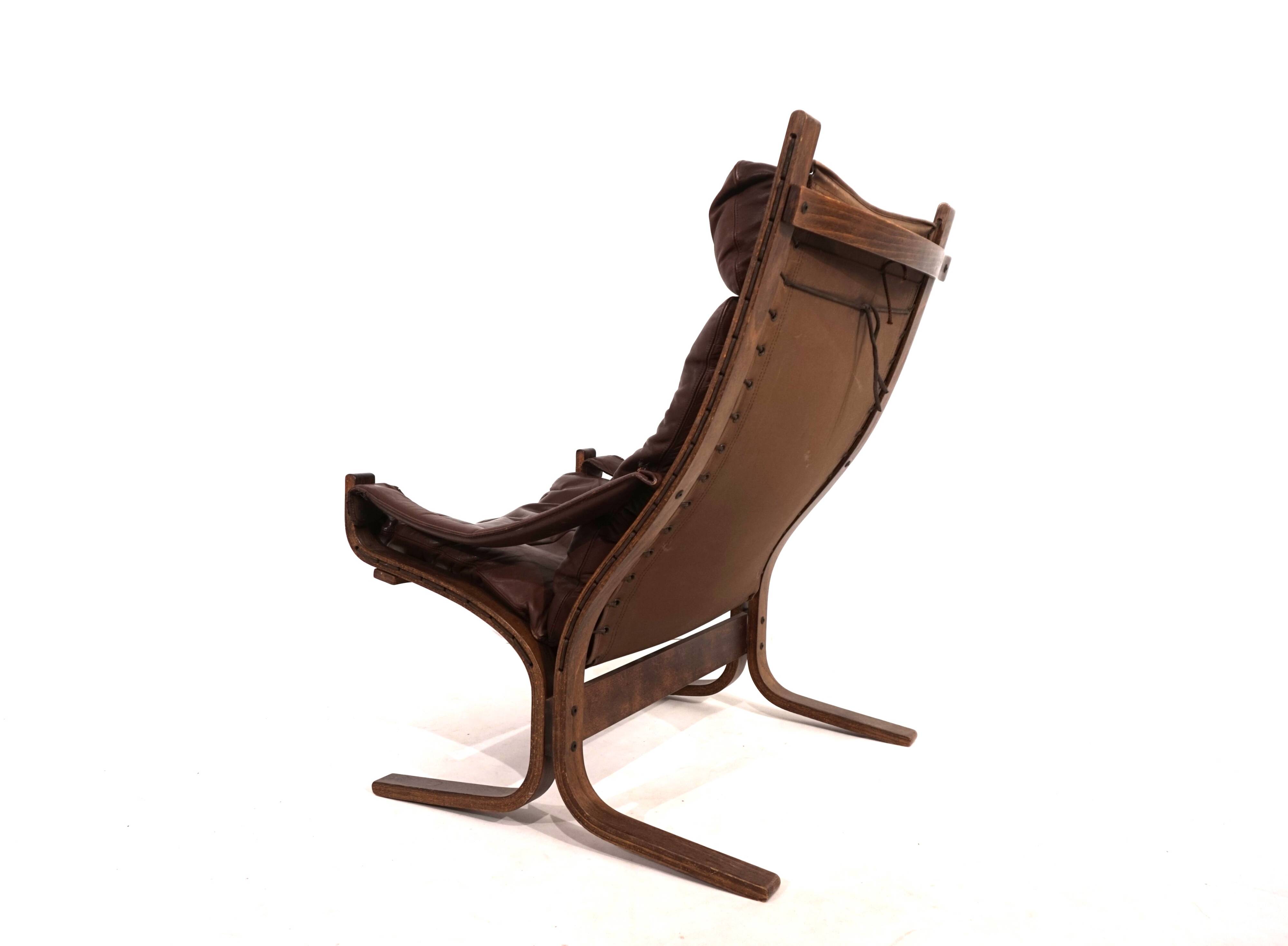 Westnofa Siesta leather lounge chair by Ingmar Relling, 1960