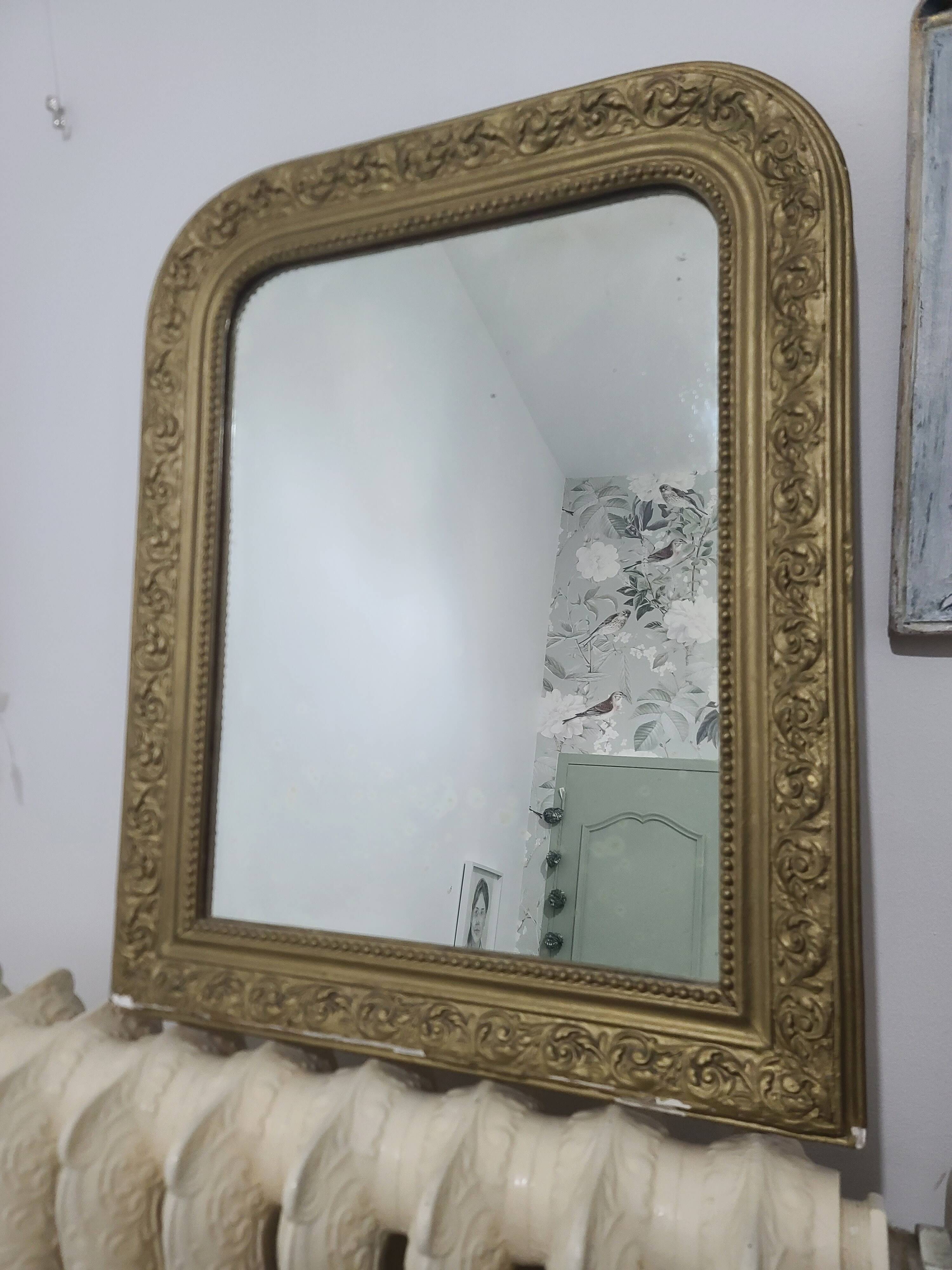 Miroir Doré Style Ancien / Louis Philippe - Arrière Rond