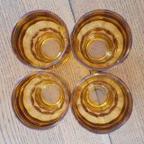 Lot de 4 verres ambrés vintage, Italy