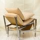 Beige armchair with chrome frame (1 of 2), Italy, 1980s