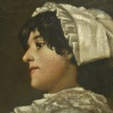 Profile of an Elegant, 1884 Signed Dated - Hst