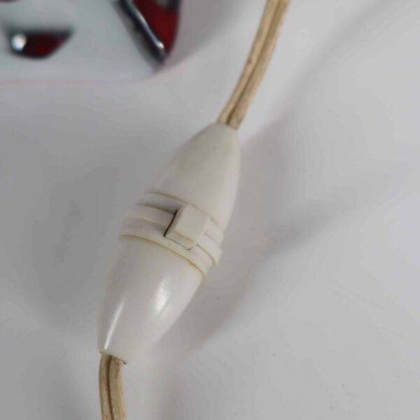 Lampe Val Saint Lambert cristal rose, Belgique, années 1960