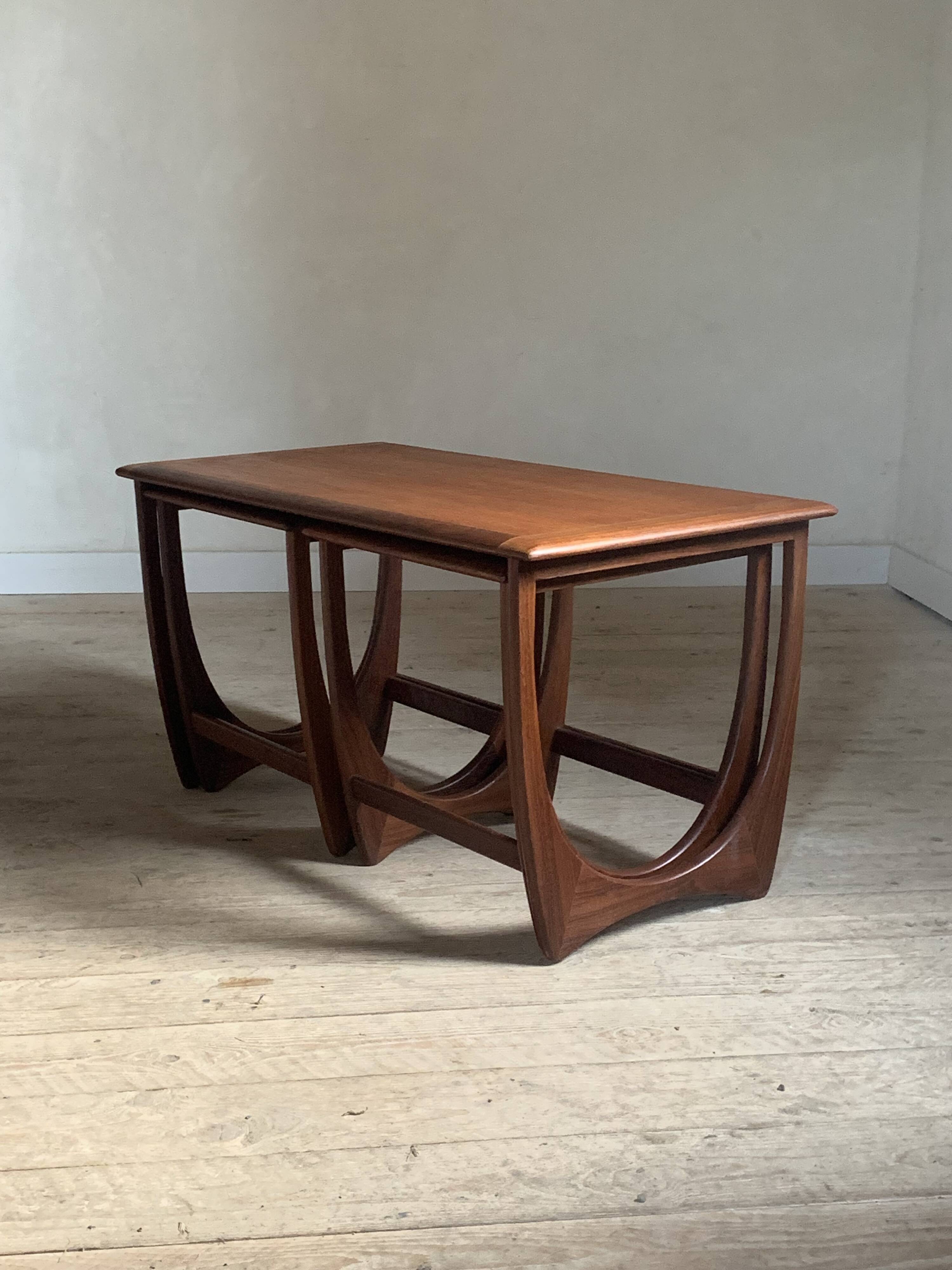 Vintage Scandinavian teak nesting coffee table Astro Victor Wilkins