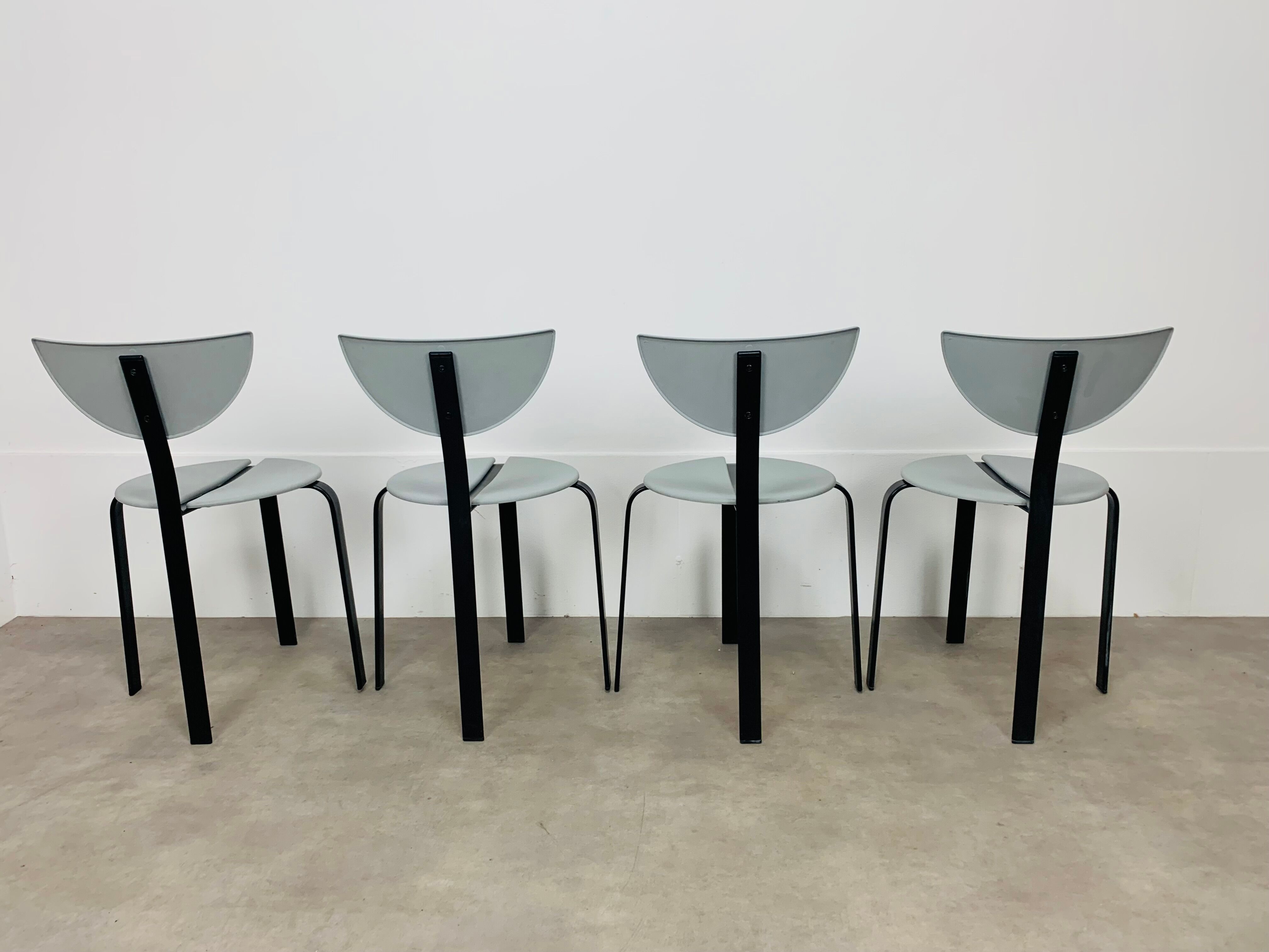 4 chairs Niels Gammelgaard and Lars Mathiasen for Bent Krogh, 1980, postmodern style