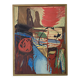 Peintures à l'huile vintage abstraites sur toile "Simfoni", signées par Henny, 1967