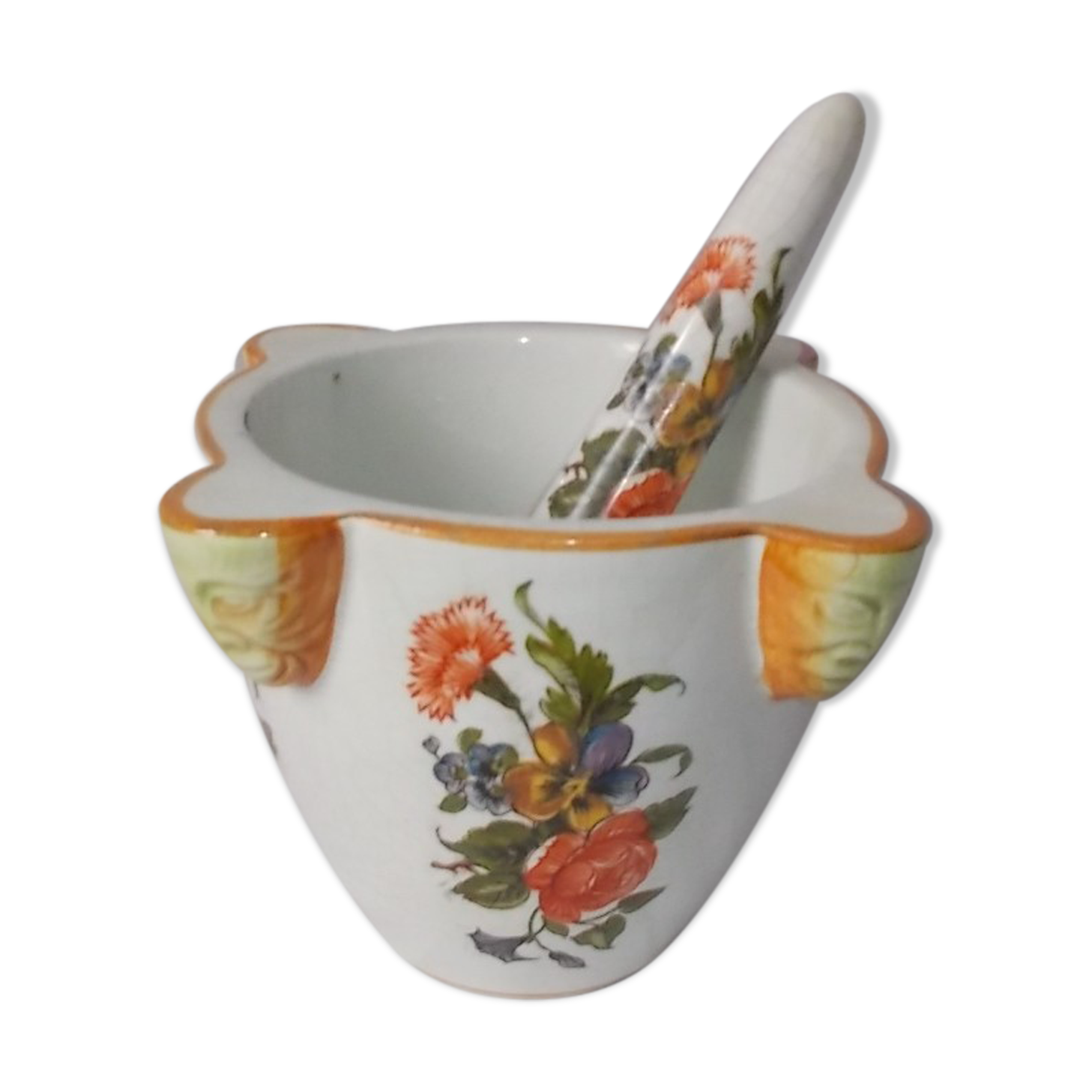 Mortar and pestle in earthenware