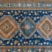 Oriental carpet 152 x 110 cm Blue background Handmade XXth