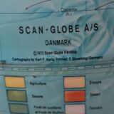 Earth globe map world vintage Denmark complete from 1972