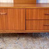 Scandinavian style sideboard with triptych mirror, 60s-70s