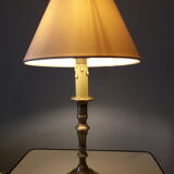 Candlestick table lamp and shade